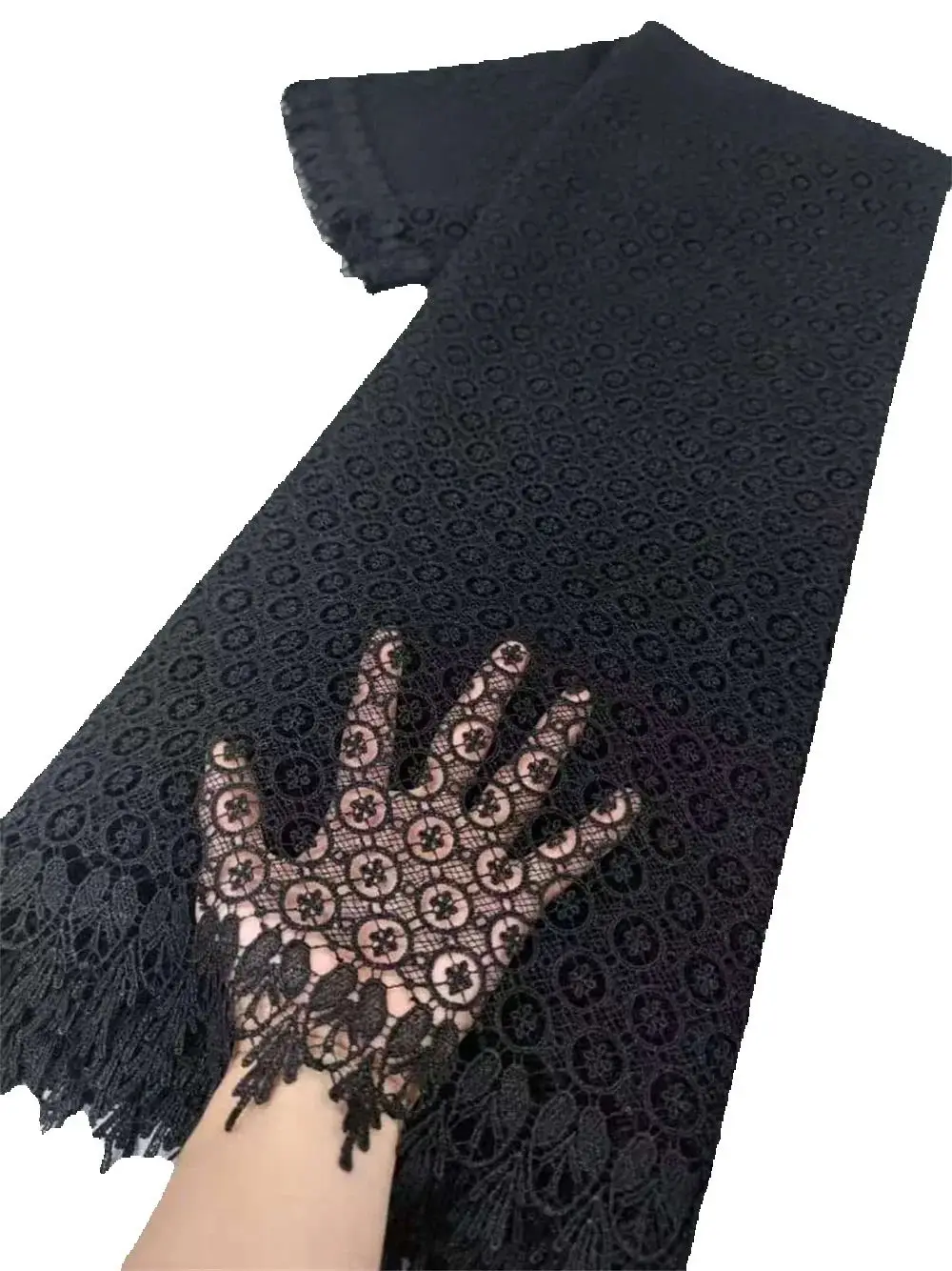 

Африканская нигерийская кружевная ткань с вышивкой, хлопок, для шитья, ткань, расчет метров, ткань, водорастворимая, вечерние платья, тюль, 5 ярдов