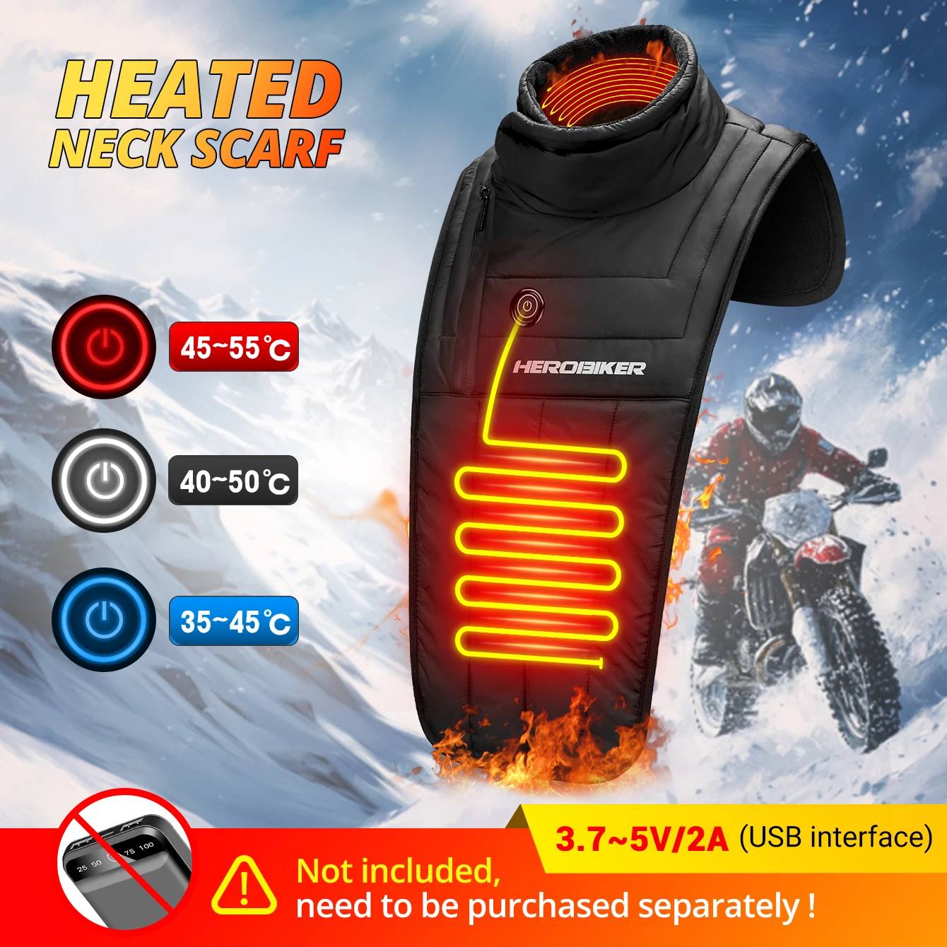 

Winter Motorcycle Warm Neck Windproof Warm Off-road Riding Skiing Neck Balaclava Mask Neck Knight Collar Windproof Heating Neck