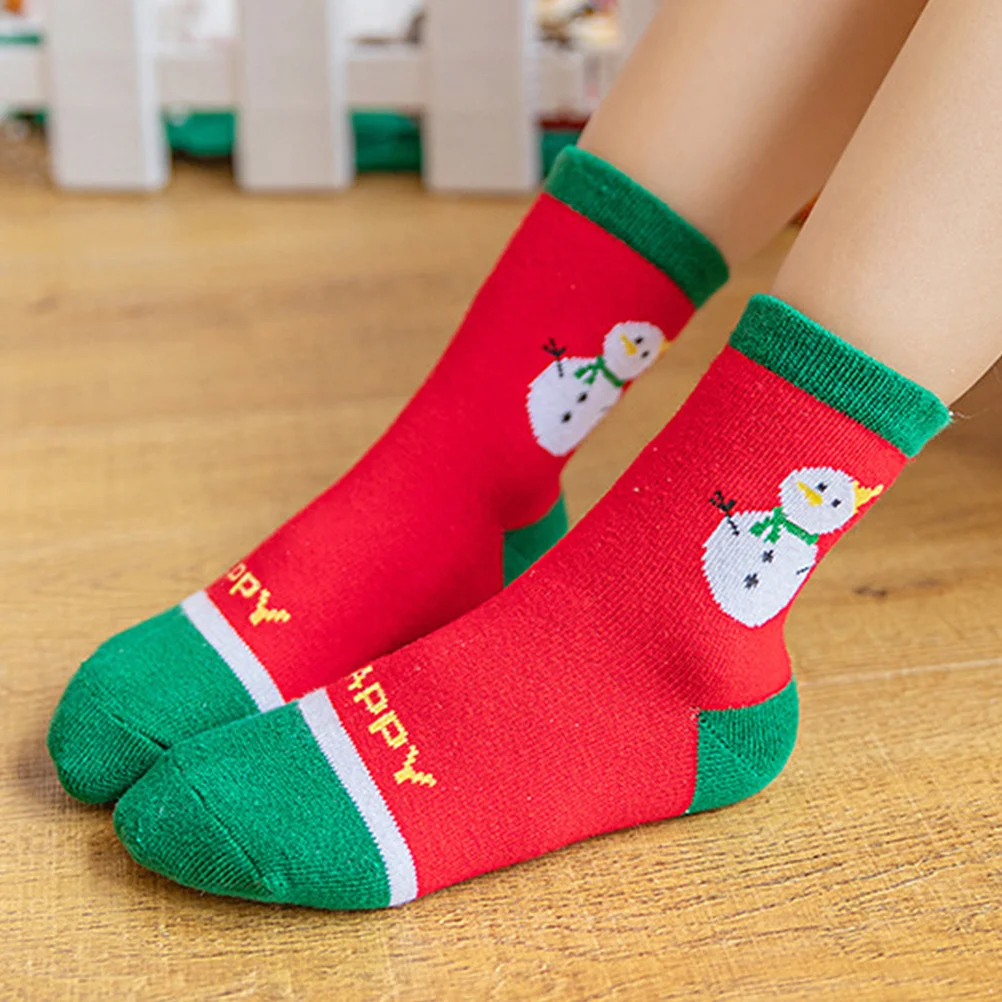 

5Pairs Children Socks Holiday Christmas Theme Socks Warm Comfortable Fit for Kids Girls Daily Use Christmas Stuff