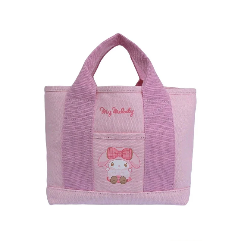 Hello Kitty My Melody Anime Kawaii Sanrio Multi-Pocket Commuter Tote Bag Cute Kuromi Canvas Printing Handbag Gifts for Girls