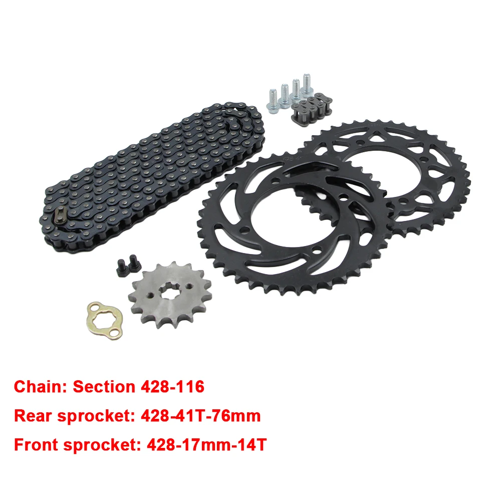ATV 428-116 chain 41 teeth 76mm rear sprocket gear suitable for motorcycle kart off-road vehicle four-wheel bicycle parts