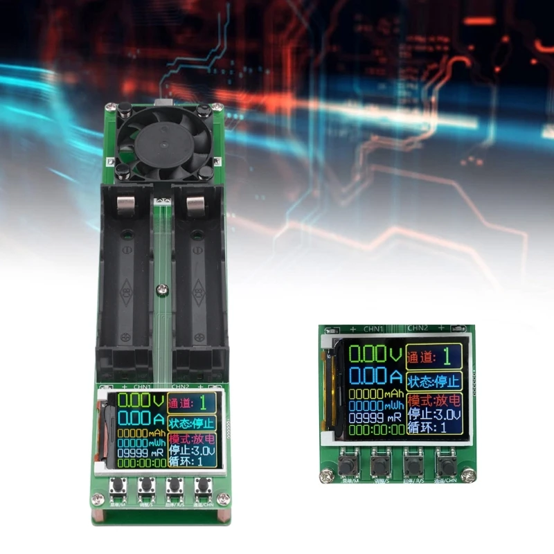 Reliable Instrument Battery Capacity & Resistance Meter Double Channel for Electronic Enthusiasts & Battery Maintenance