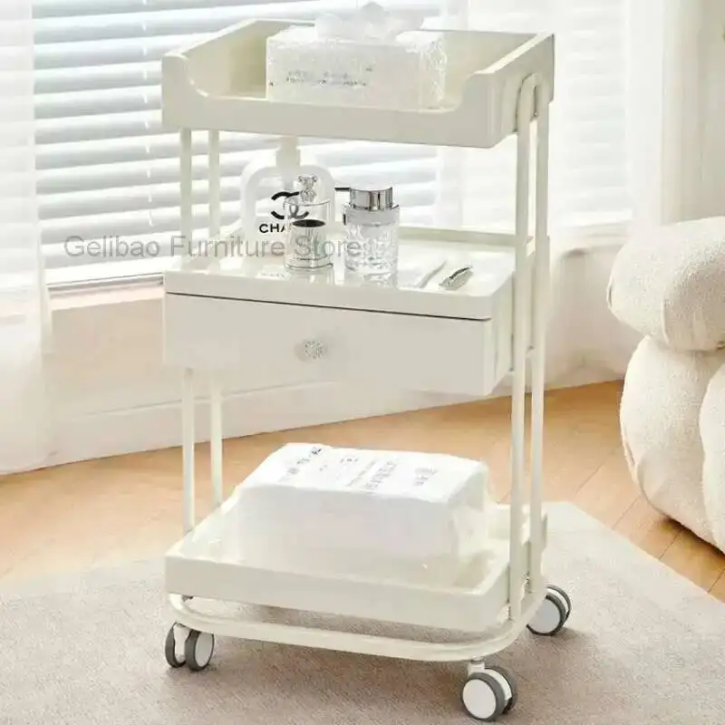 

Beauty Equipment Salon Trolley White Hair Manicure Tools Utility Cart Storage Rolling Carrello Estetica Barbershop Furniture