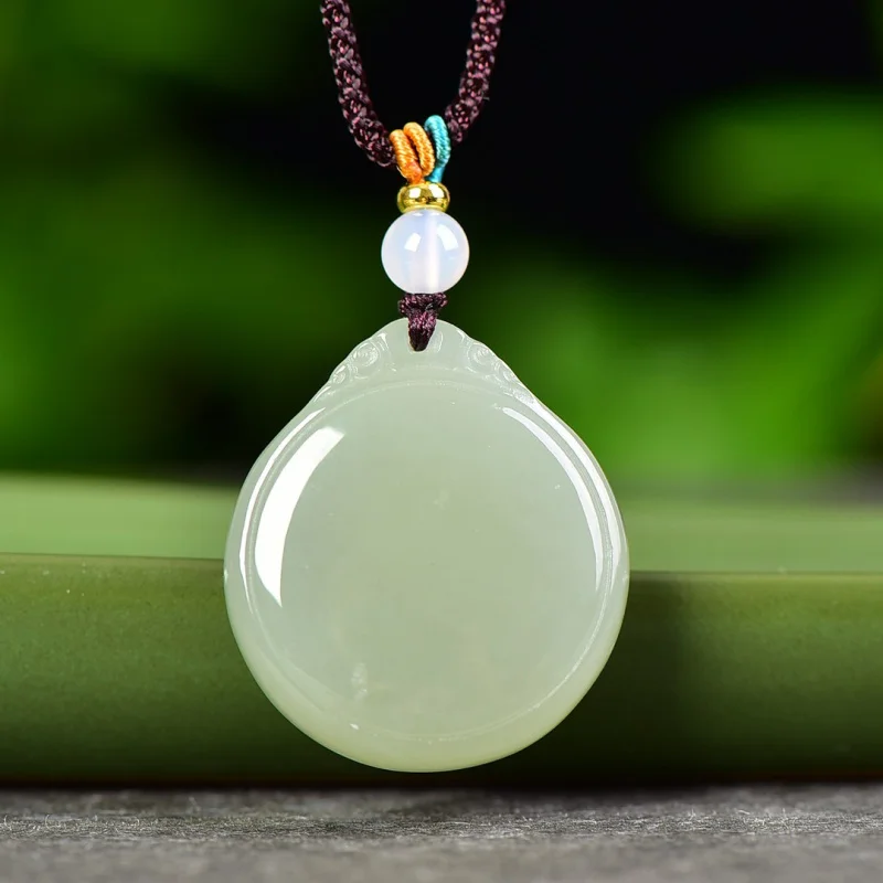 Exquisite Hotan Jade Qinghai Material Peace Pendant, Ethnic Style, Fashionable and Versatile