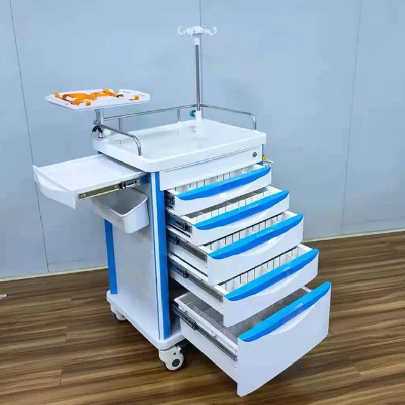 

Medical Trolley ABS Nurse Emergency Room with Wheels for Hospital Medical Devices
