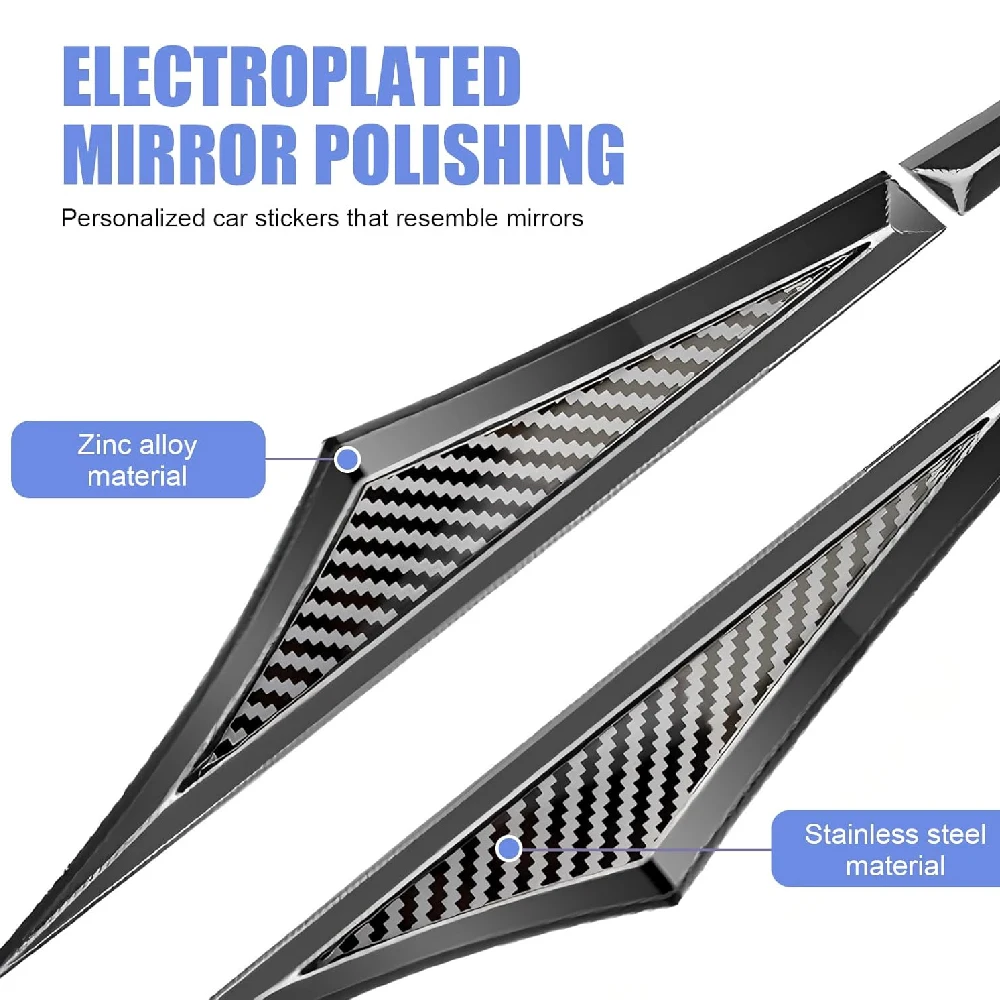 2PCS 3D Metal Car Accessory Side Doors Blade Car Stickers Car Fender Side Wing Emblem Badge Zinc Alloy Sticker - view 5