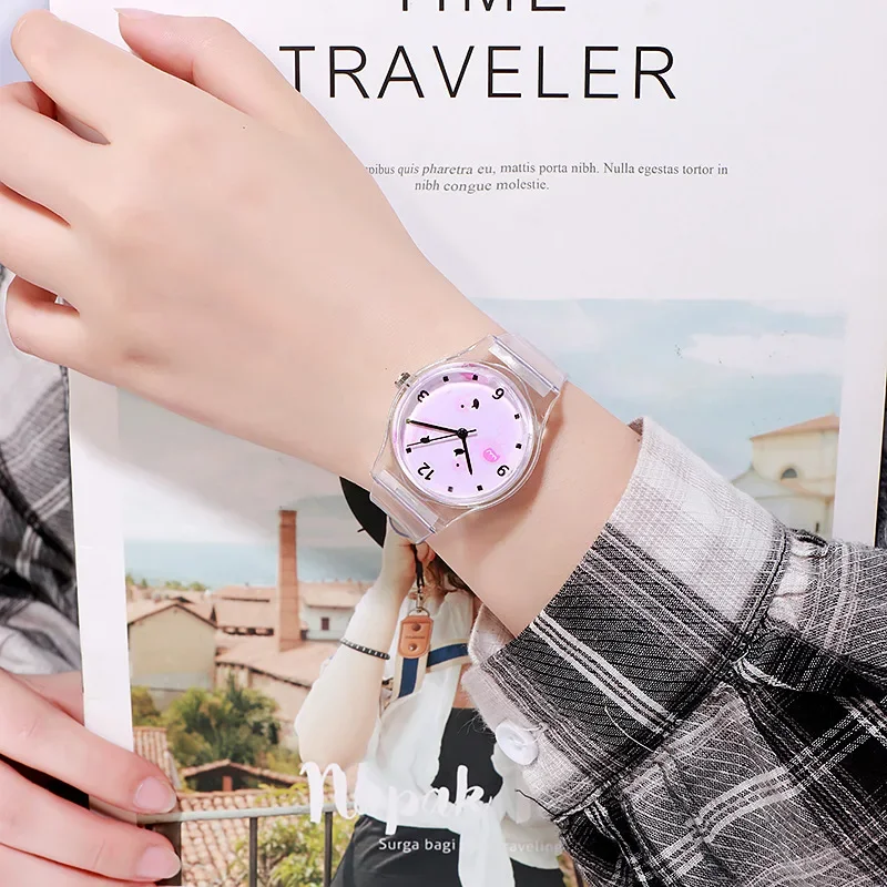 Nuovi orologi per bambini alla moda Orologio per bambini carino Orologi al quarzo con cinturino trasparente per ragazze Ragazzi Orologio da polso per bambini Orologio reloj