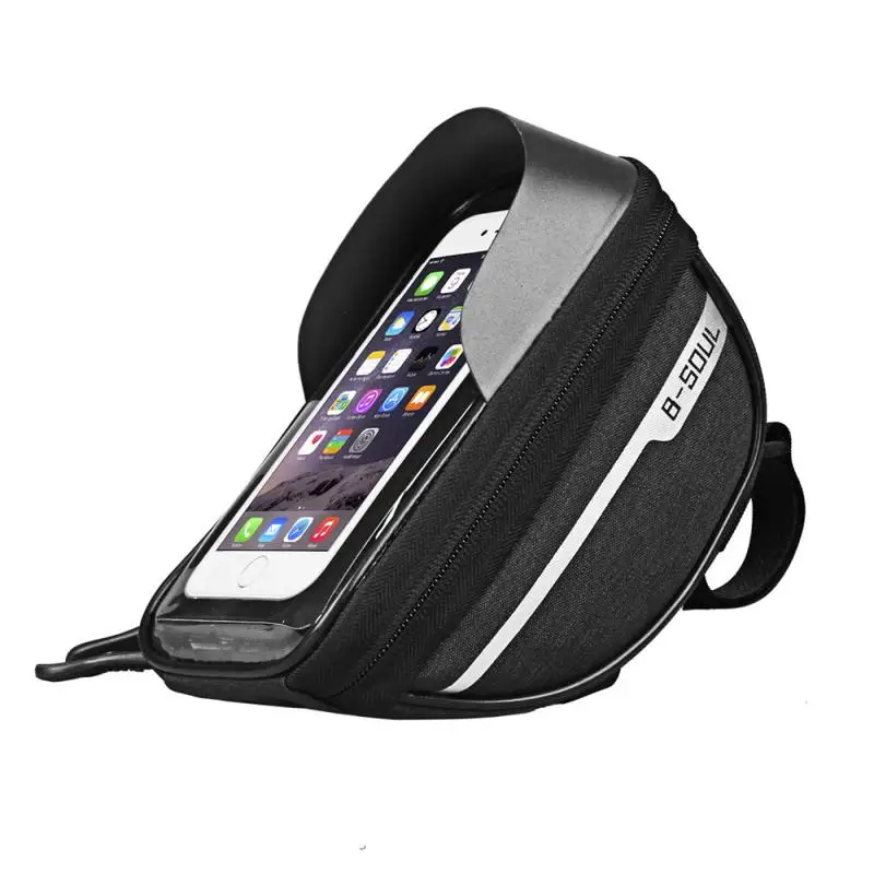 B-SOUL 6.5 Inches Bicycle Bag Waterproof MTB Tube Handlebar Bag Case Bicycle Mobile Phone Front Bag Cycling Bike Accessories