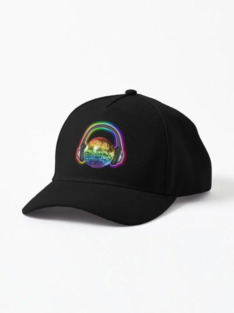 Glowing Rainbow Disco Ball Headphones Cap For Women Men Hip Hop Cap Street Baseball Hat New Fashion Hat