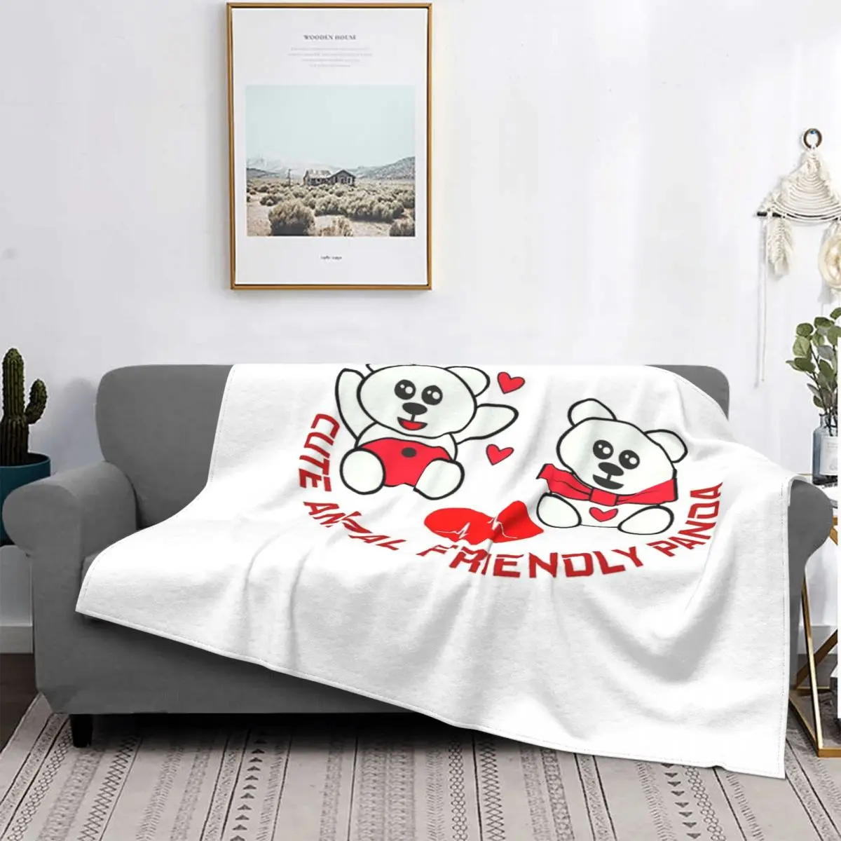 Manta con diseño de Panda, colcha para cama a cuadros, manta de pícnic para bebé, 220x240, 1 unidad