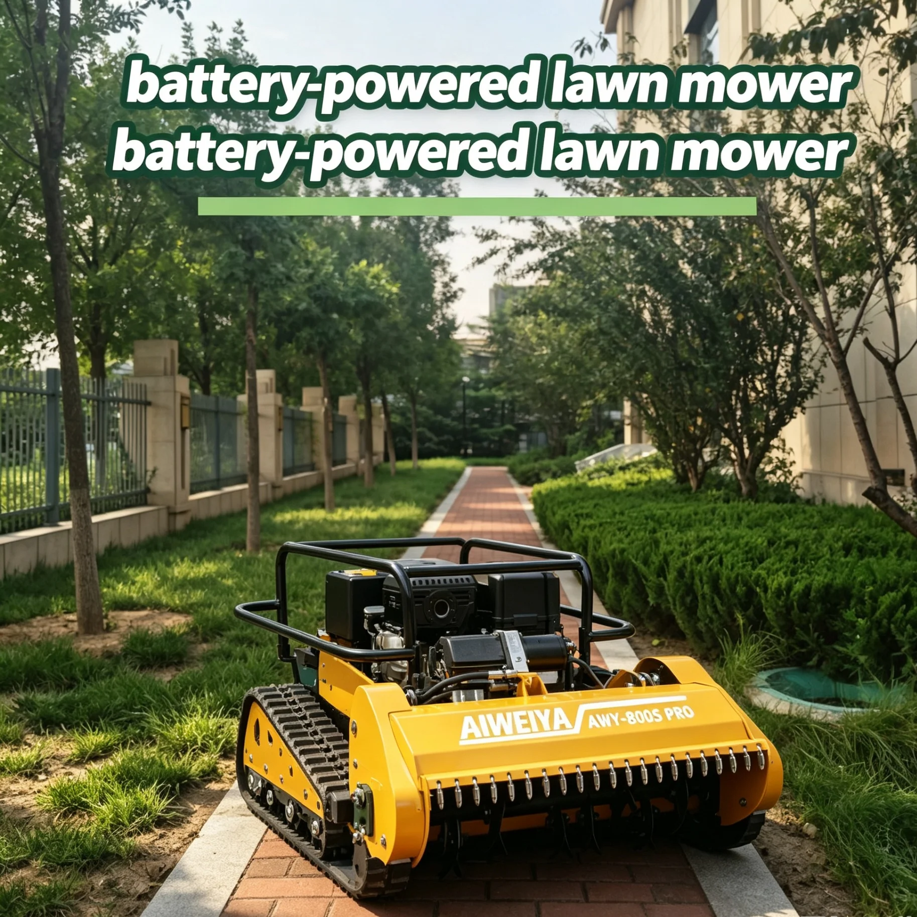 Customized Self-propelled lawn mower adopts zero turn design, remote control lawn mower system matches adjustable cutting width
