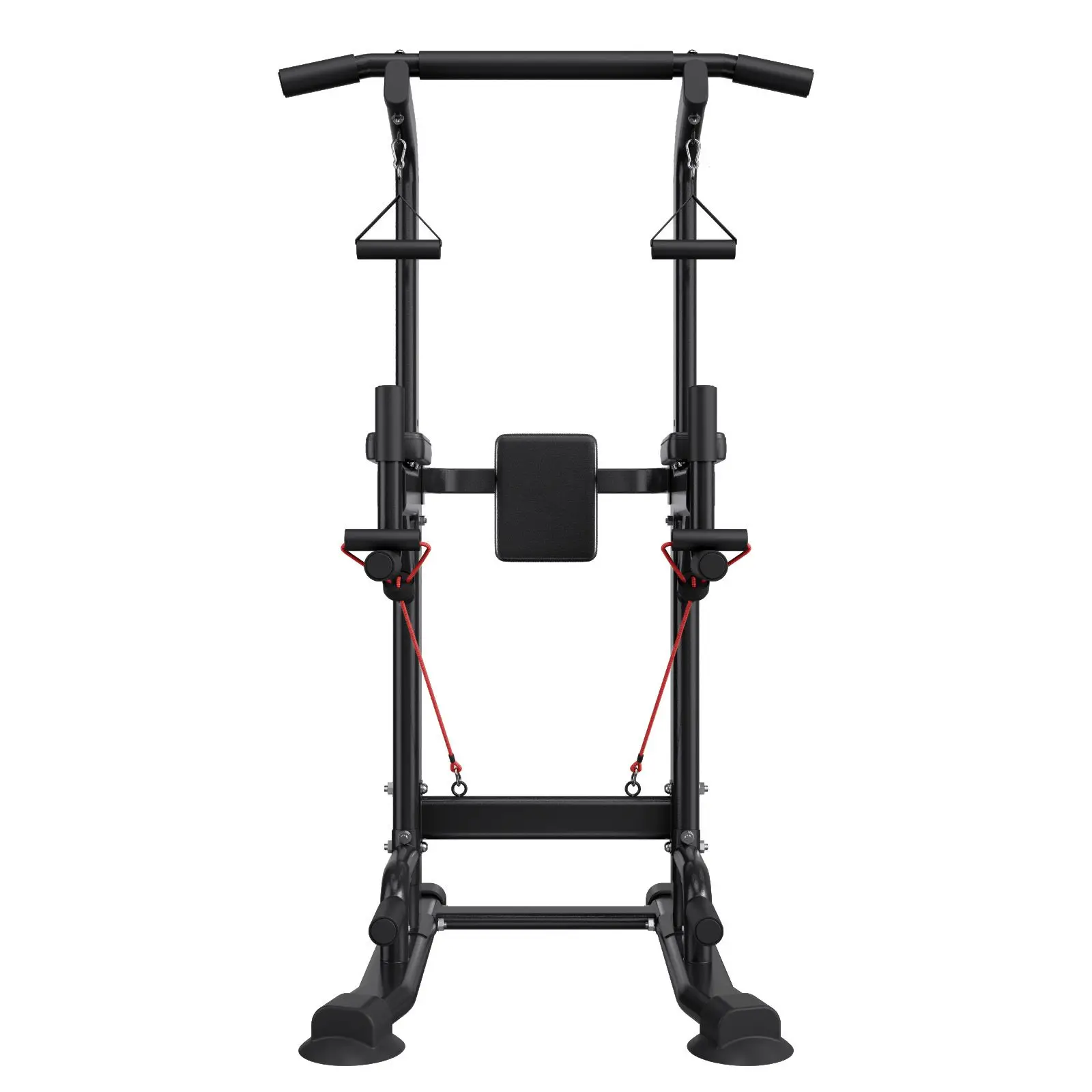 Pull Up Bar, 330 LBS Power Tower Dip Station, Workout with H-Shaped Stable Base & Back Pad, Adjustable 12 Level Height Free