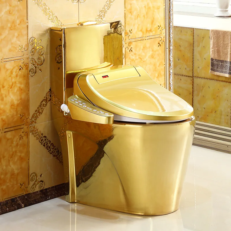 Intelligent gold toilet with no water pressure, multifunctional toilet for household use, fully automatic drying