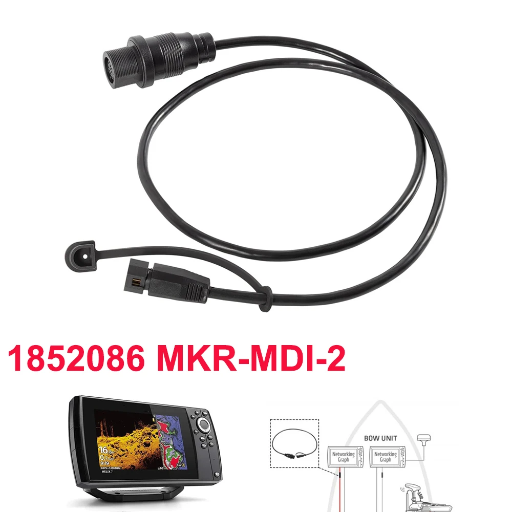 MKR-MDI-2-1852086 MDI Transducer Adapter Cable Replacement for Humminbird Helix 7 G3/G4 Fish Finder Boat Accessories Waterproof