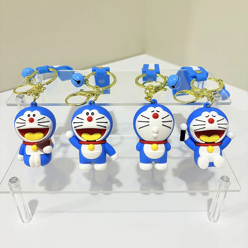Cartoon Doraemon Schlüsselanhänger – Niedliche Silikonfigur als Auto-Schlüsselring-Accessoire; Ideal für Paare, Rucksäcke oder als kleines Geschenk/Spielzeug – Detail 2