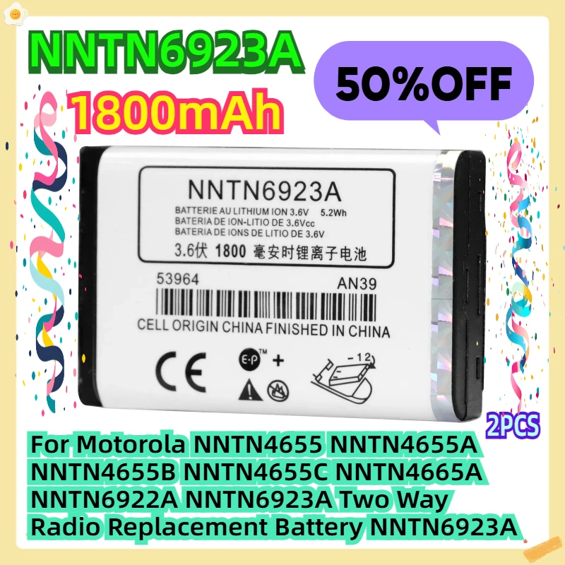 

For Motorola NNTN4655 NNTN4655A NNTN4655B NNTN4655C NNTN4665A NNTN6922A NNTN6923A Two Way Radio Replacement Battery NNTN6923A