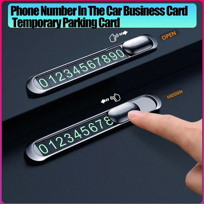 

Car Stickers Phone Number In The Car Business Card Temporary Parking Card Plate Styling Hidden Switch Auto Accessories