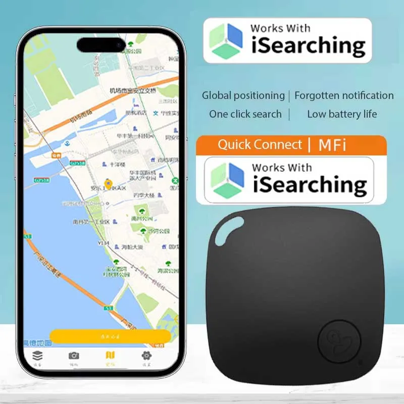 Smart Bluetooth Alarm Tracker Works with Find My APP Anti Lost Device for Iphone Tag Replacement Locator MFI Rated