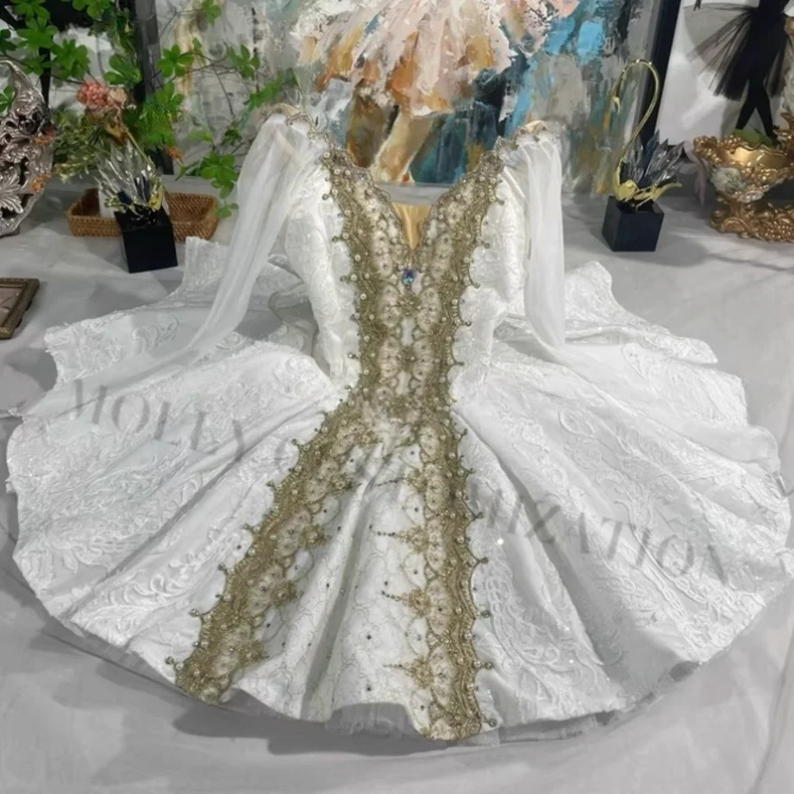 

MOLLY's new high-end ballet white Paquita variation TUTU performance competition skirt customized for adults and children