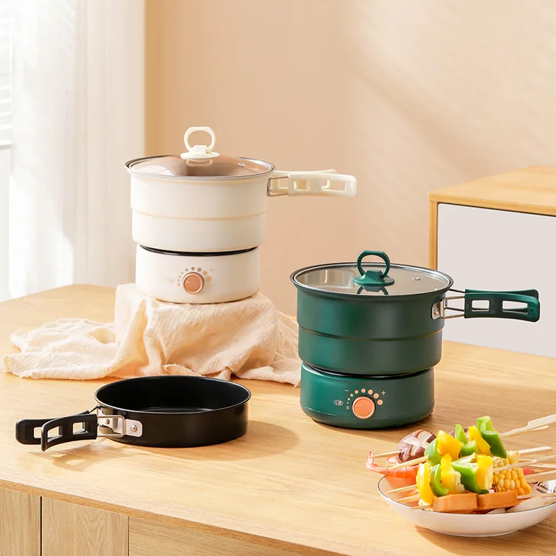 UK‑Spec Plug Split‑Fold Cooking Pot, Travel‑Friendly Compact Vessel for On‑Trip & Home Hot‑Pot Soup Preparation