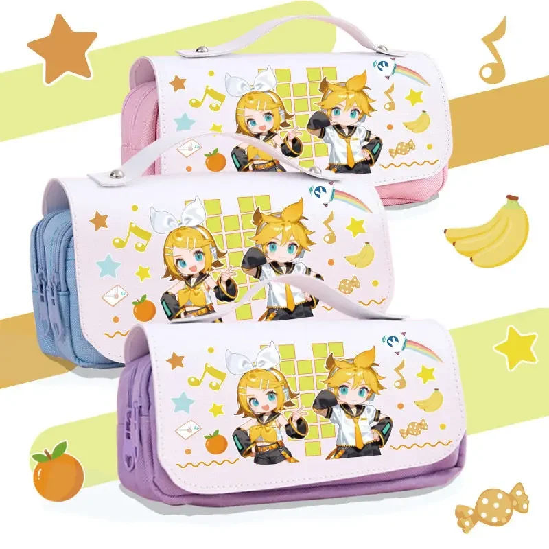 Cartoon animation peripheral Kagamine twin storage pencil bag student large-capacity Kagamine bell two-dimensional pencil case