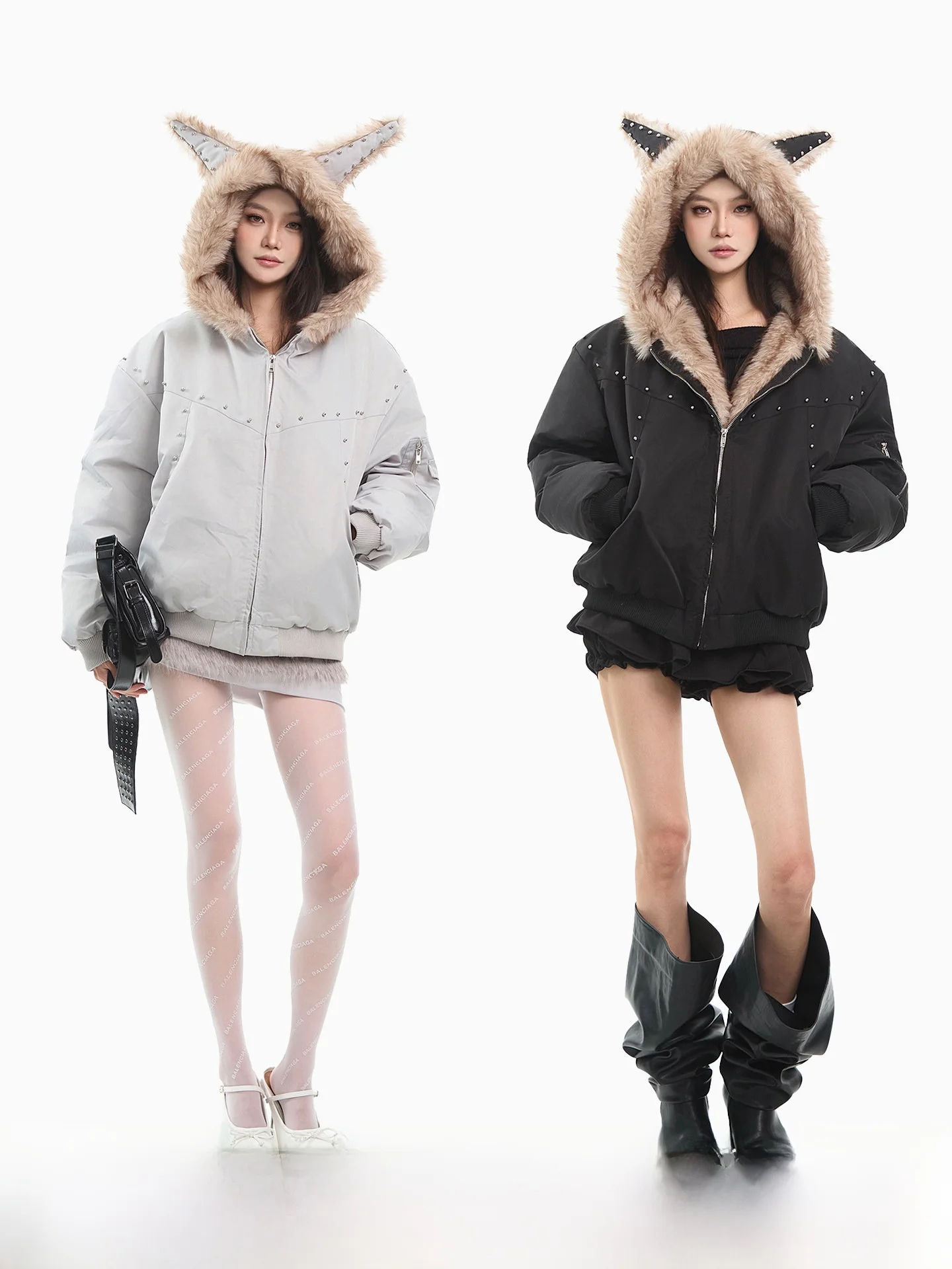 

Warm Fce Lined Thiened Hooded Cotton Jaet Women's ort Outerwear Autumn Winter Thermal Cotton Clothes Street Sle Lo...