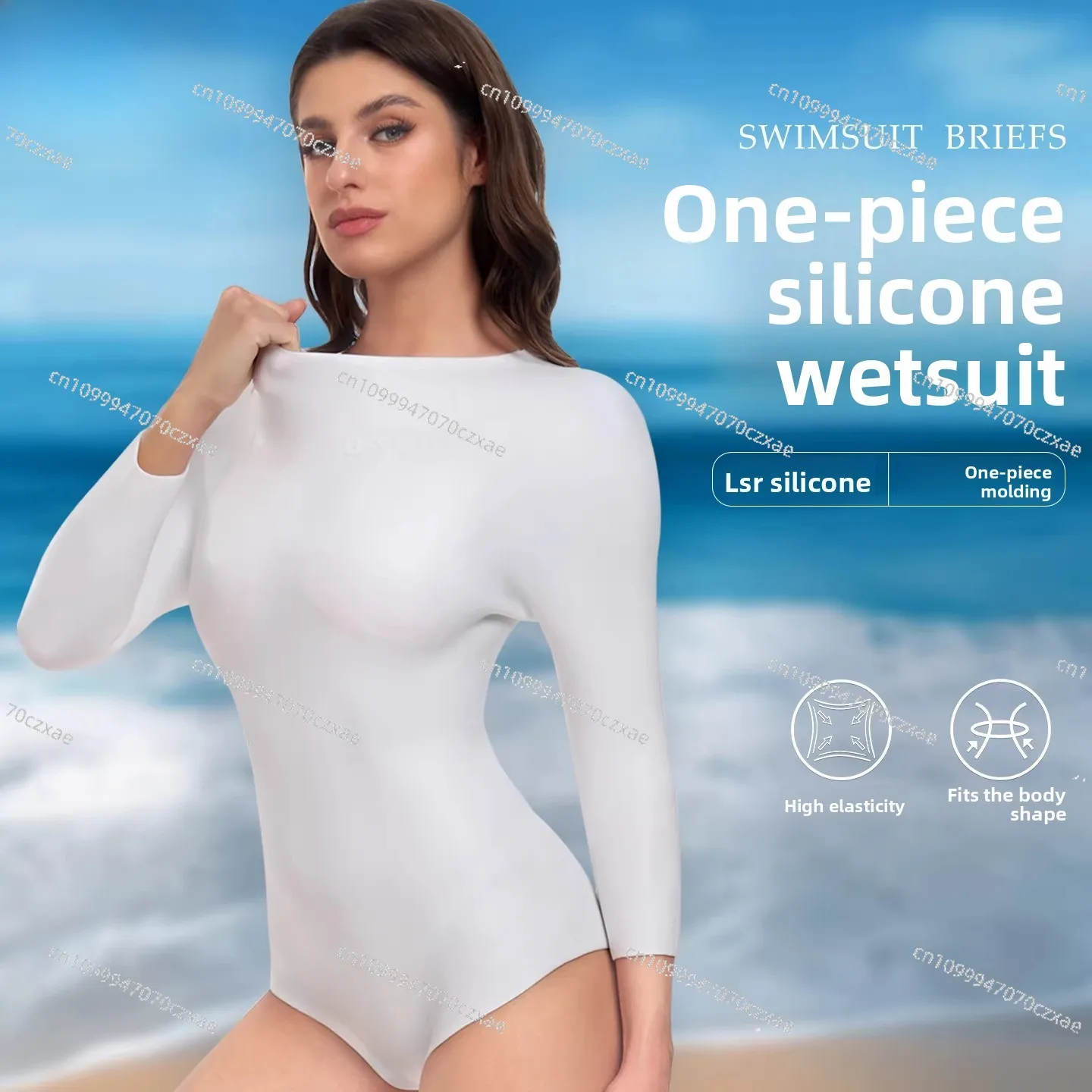 Traje de Neopreno de Manga Larga con Protección Solar, Engrosado, de Silicona, para Buceo, Surf, Paddle Board, Vela y Deportes Acuáticos