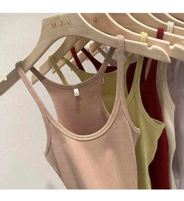 Layering Outerwear Tees 2026 Sommer Y2K Hot Girl Gestricktes Geripptes Damen-Camisole Figurformendes Ärmelloses Tanktop – Detail 15