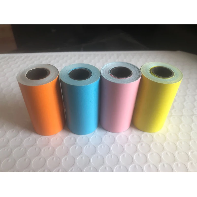 4 Rolls 57 * 30Mm Colorful Thermal Sticker  White Adhesive Paper  For PeriPage A6 Pocket PAPERANG P1/P2 Error Printing Paper