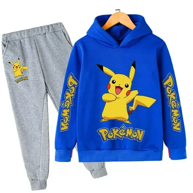 Nouveau Pikachu enfants manches longues tenues vêtements garçons 3-14 ans ensembles pour enfants garçon décontracté Pokemon image 6