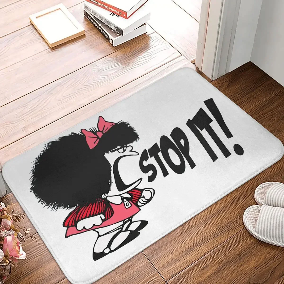 Mafalda Quino Funny Manga Kitchen Non-Slip Carpet Stop It Bedroom Mat Welcome Doormat Home Decor Rug