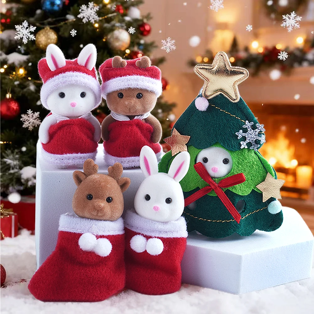 عيد الميلاد موضوع 6 قطع الإبداعية شجرة عيد الميلاد شنقا الكرة قلادة أرنب الرنة الطفل دمية عيد الميلاد الملابس هدية لعبة هدية