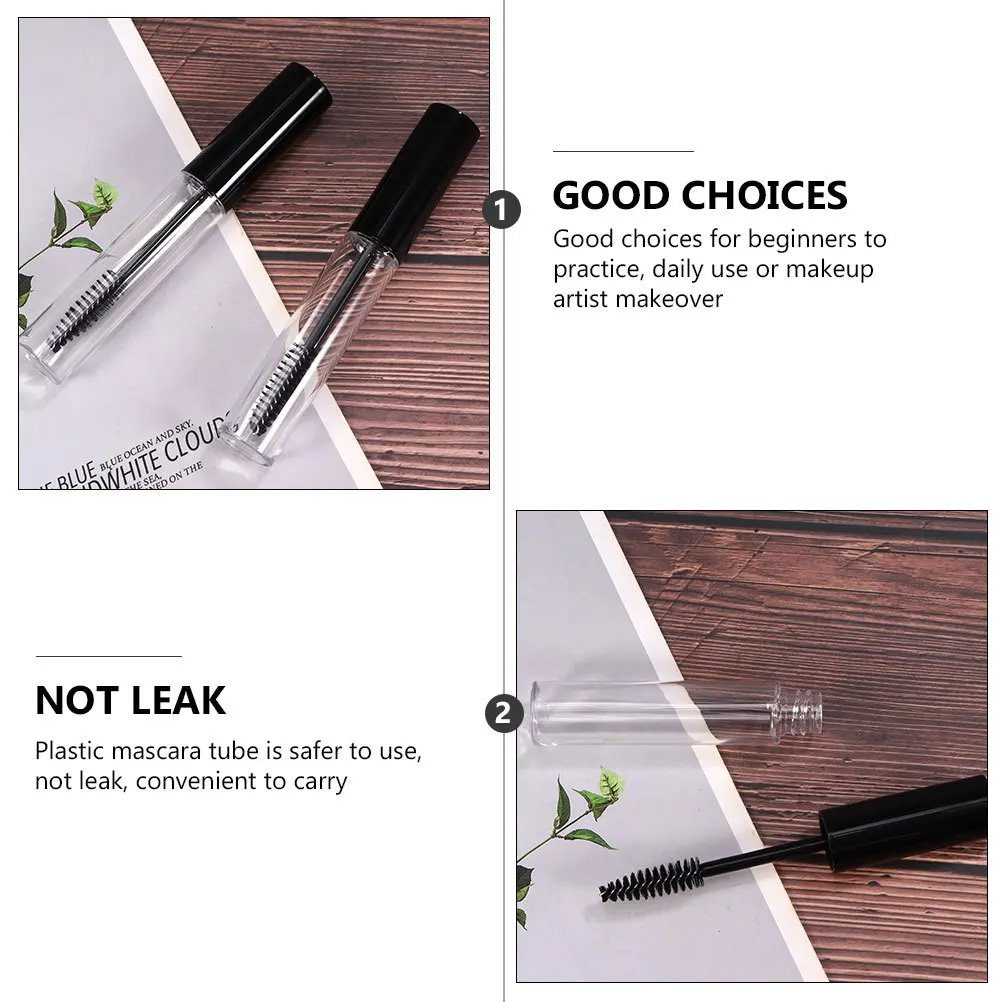 16 Stück Mascara-Tuben aus Kunststoff, Wimpernbürstenbehälter, auslaufsicher, leicht, kompakt, DIY-Leerflaschen für Rizinusöl, Wimpern