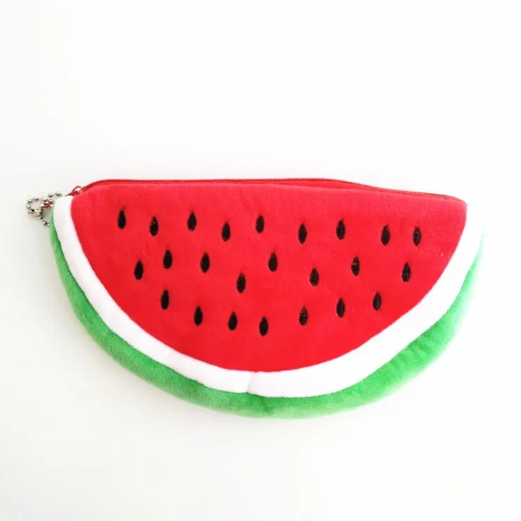 1 pz creativo anguria peluche astuccio Kawaii Pencilcase scuola portapenne borsa forniture scuola scatola matite sacchetto di cancelleria