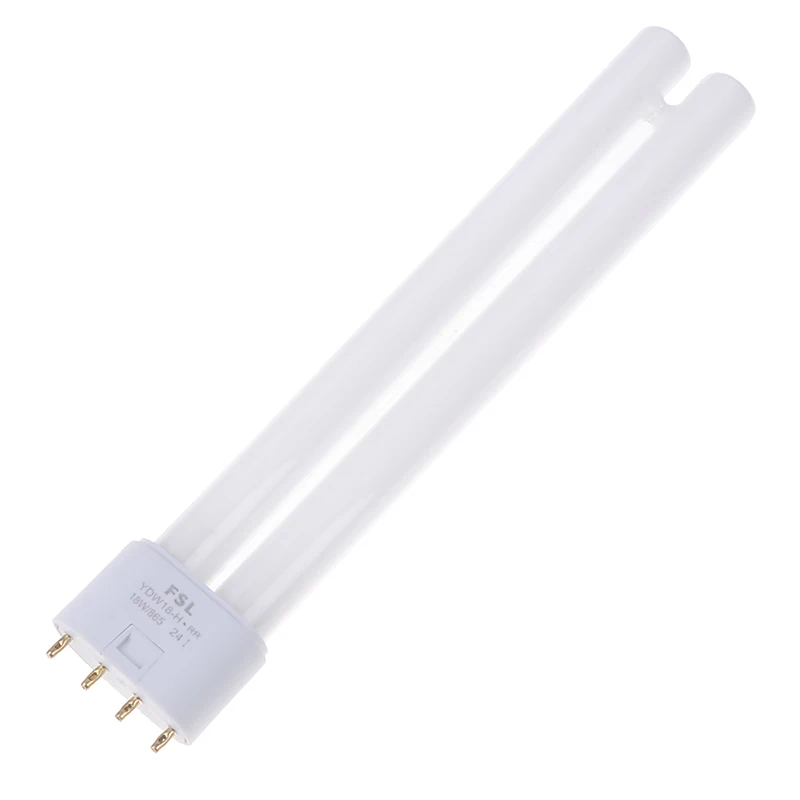 H Tubes Twin-Tube 18W 24W 36W CFL مصباح موفر للطاقة، لمبة بيضاء فلورية 4 دبابيس