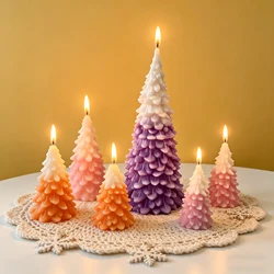 DIY Plaster Resin Ornament Mould Christmas Decoration 3D Christmas Tree Aromatherapy Candle Silicone Mold