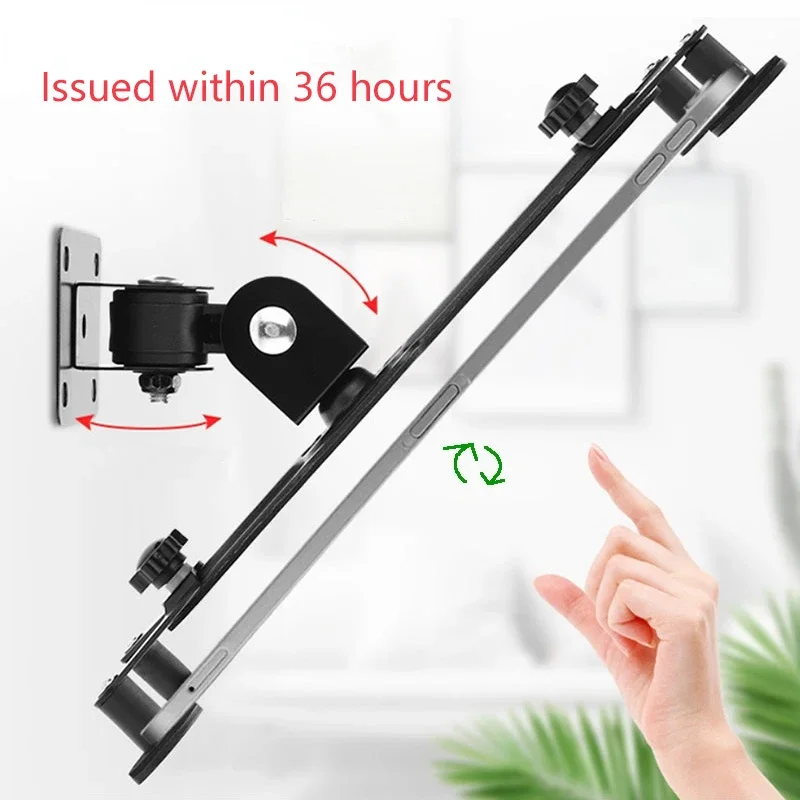 360 Rotation Wall Mount Tablet Holder Aluminum Alloy Wall Hang Bracket Stand for iPhone iPad Xiaomi Mipad Universal 7-13 inches