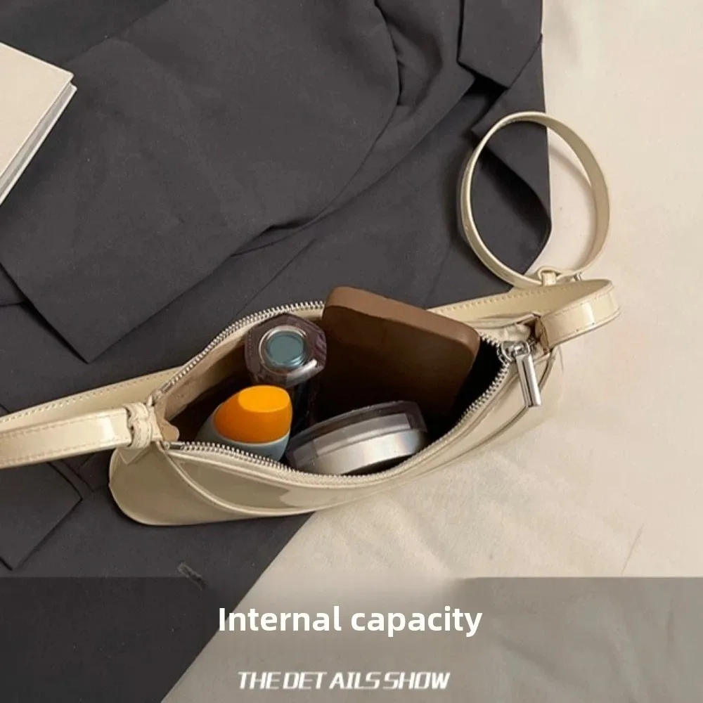 

PU Leather Half-Moon Crossbody Bag Crossbody Versatile PU Leather Shoulder Bag Korean Style Messenger Bag Underarm Bag Business