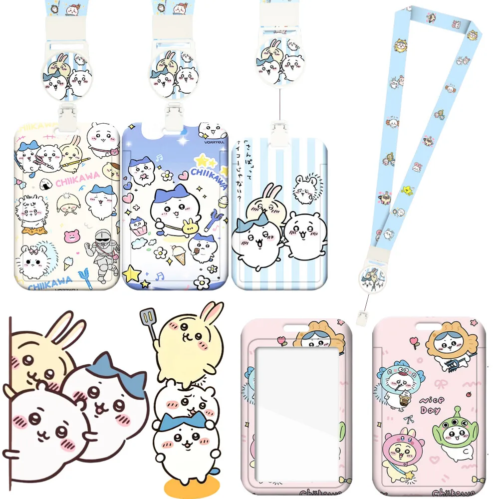 

@*Chiikawa Cute Cartoon Student ID Card Holder Lanyard Campus Meal Card Bus Card Necklace cute High Aesthetic Storage Organ うさぎ