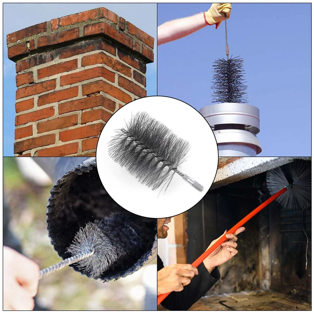 1pc 100mm Screw Chimney Brush Cleaning Brush Steel Wire Fireplace Flue Pipe Brushes For Roof Cleaning Tools