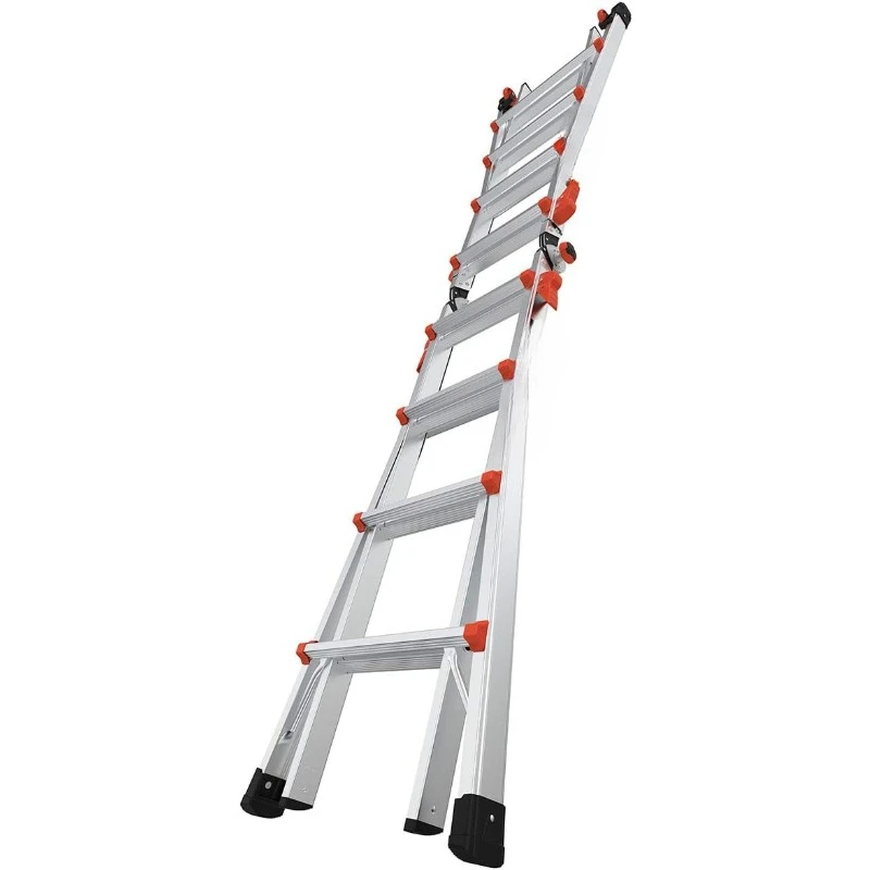 Ladders, Velocity with Wheels, M17, 17 Ft, Multi-Position Ladder, Aluminum, Type 1A, 300 lbs Weight Rating