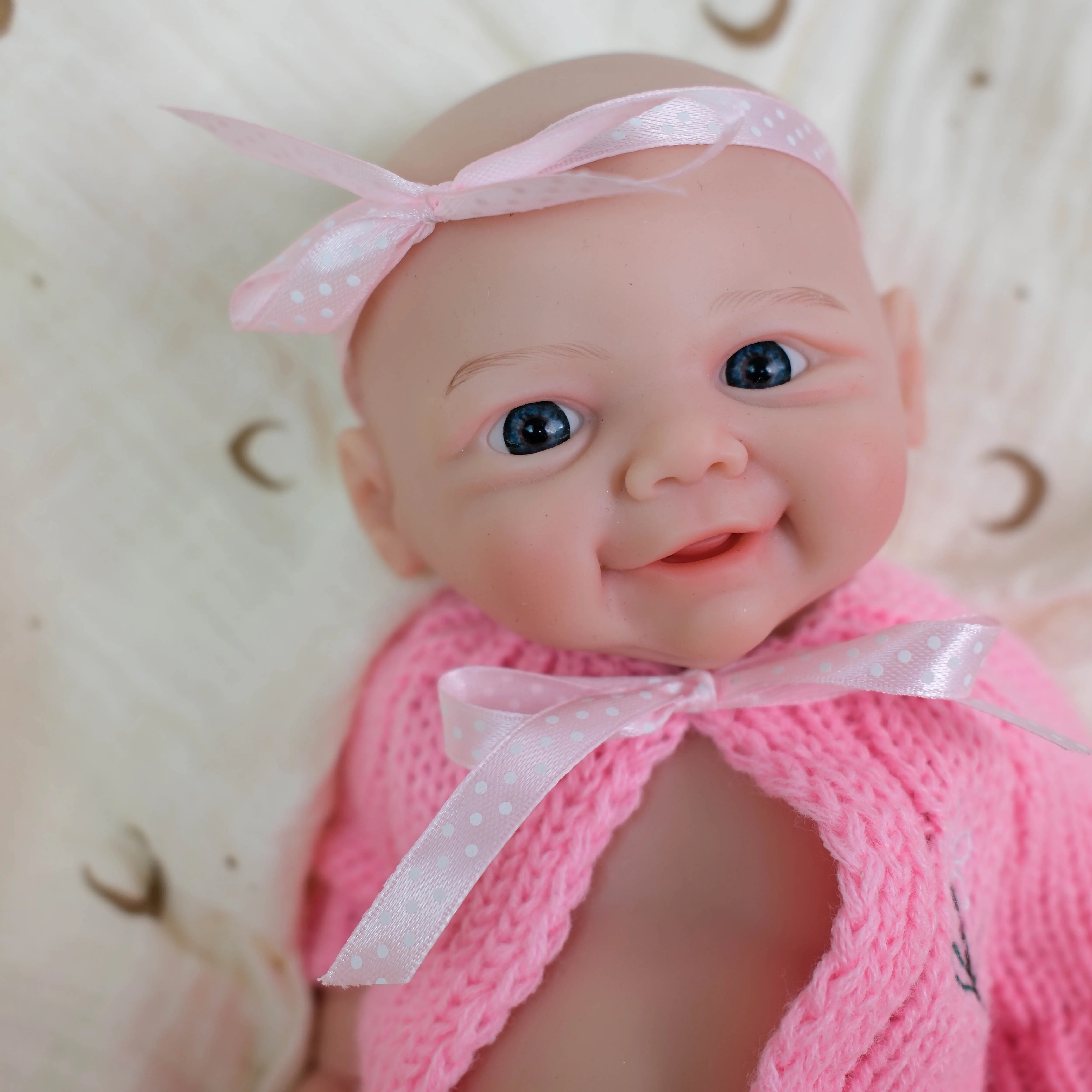 NPK-Muñeca realista de 12 pulgadas para niña, Vivienne, súper suave, Flexible, de silicona platino, boca elástica, puede abrir, muñeca sólida