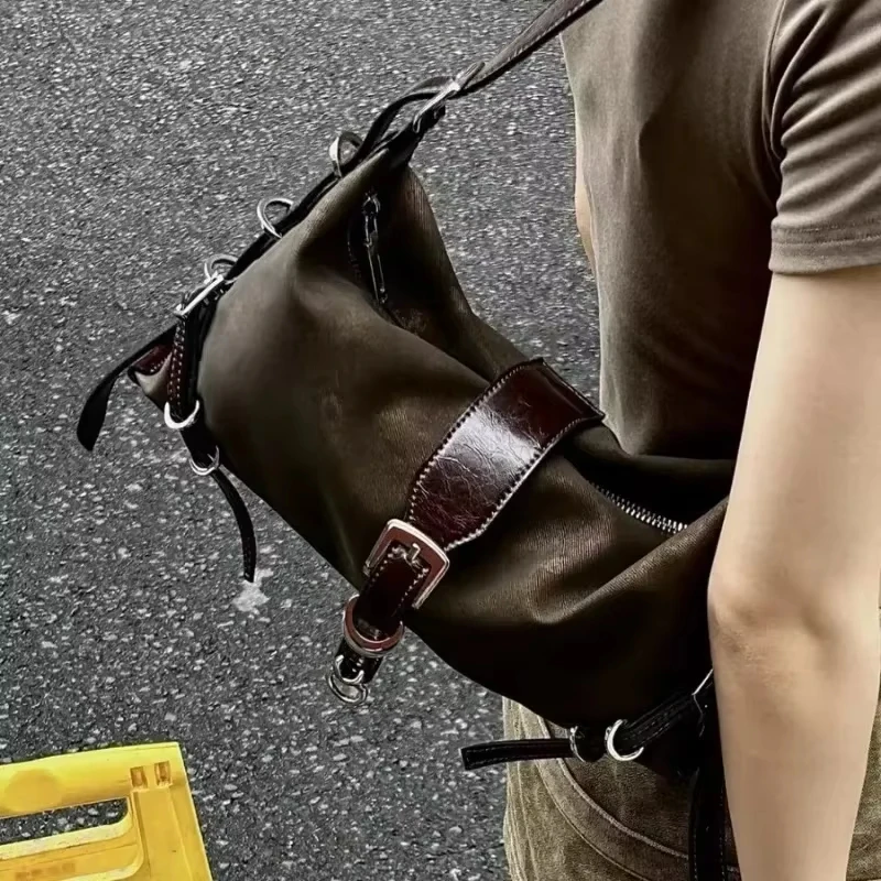 

Korean street style handbag fashion Grunge casual shoulder bag Y2k aesthetic minimalist crossbody bag fashion