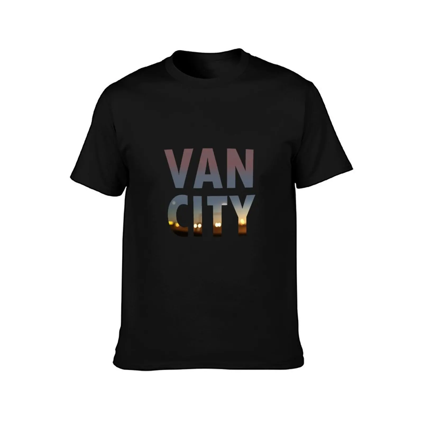 VanCity image within text T-Shirt, Summer Casual Cotton Tee, Oversized Streetwear Tops, Vintage Graphic Print, Unisex Men Women