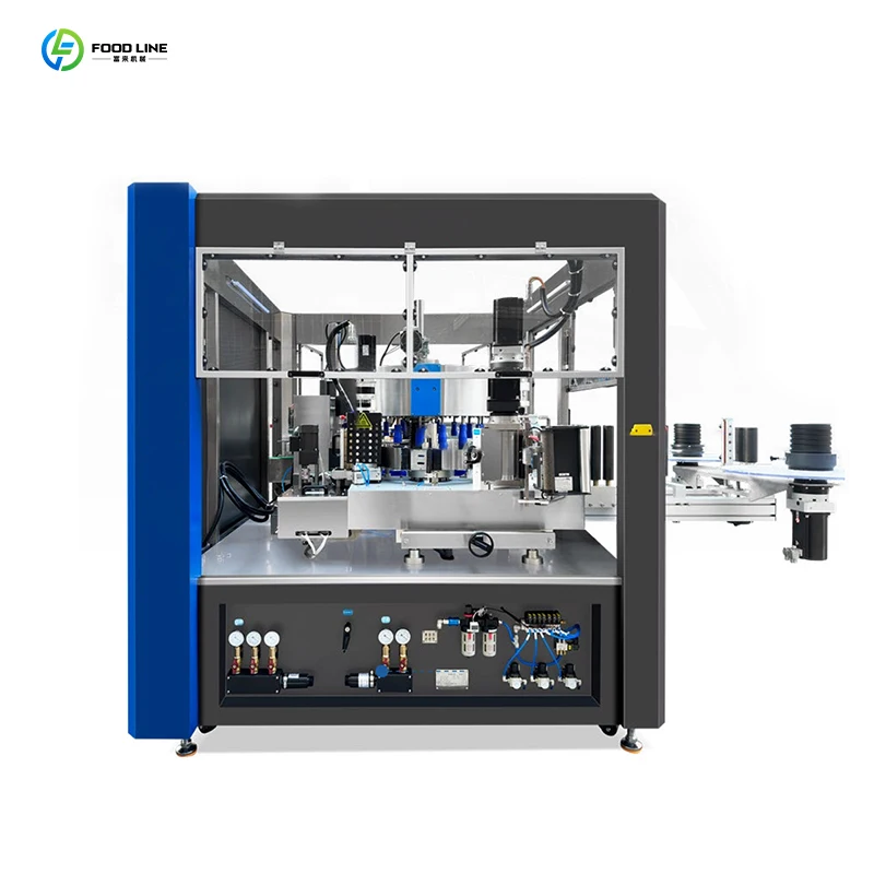 آلة وضع العلامات على الملصقات على الزجاجات المستديرة الأوتوماتيكية آلة وضع العلامات على الملصقات المحمولة على الزجاجات الصغيرة