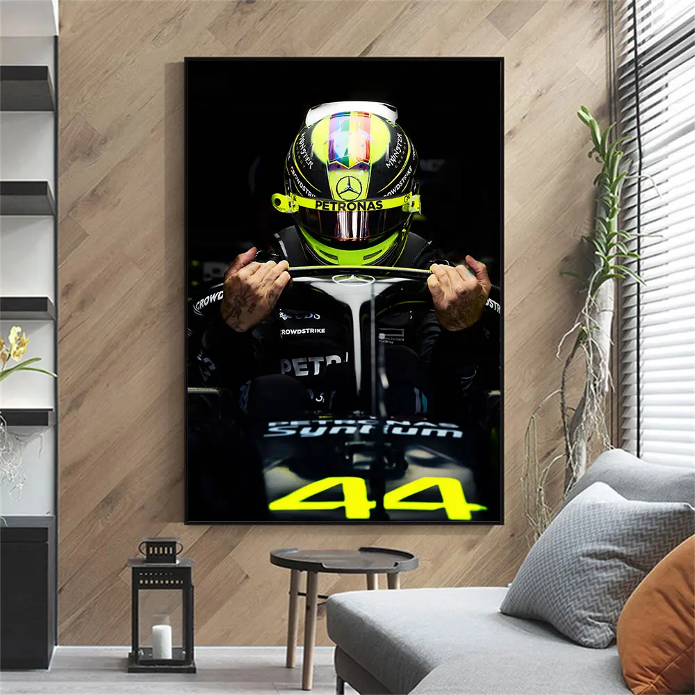 

Formula 1 Lewis Hamilton Rollin Canvas painting Poster print Wall Art Decor Home Decoration For Living Room F1 Fans gift
