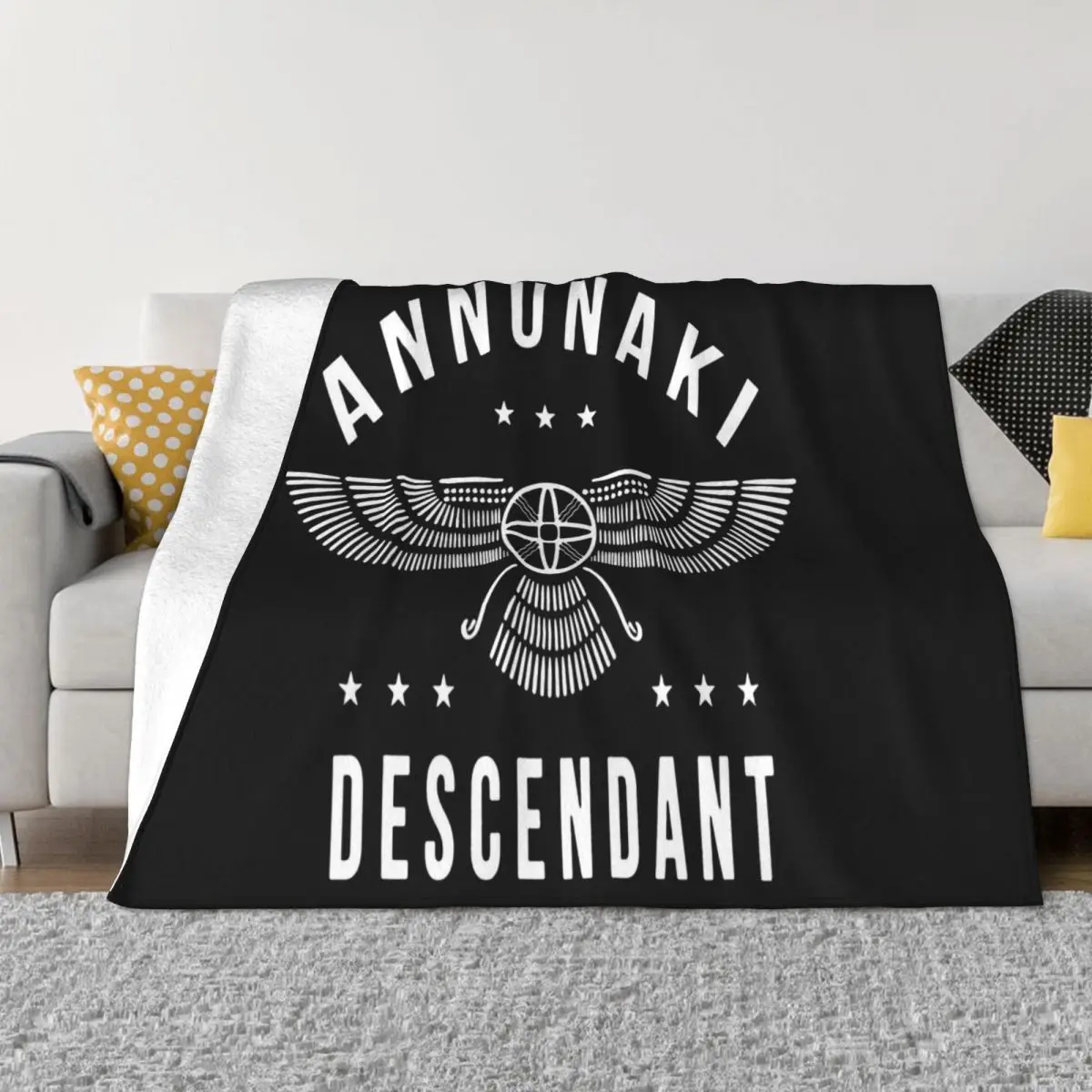 Annunaki Descendant Sumerian Baseball Alien Gods Hats Slogan Cool Brand Style Rock Fitness Throw Blanket