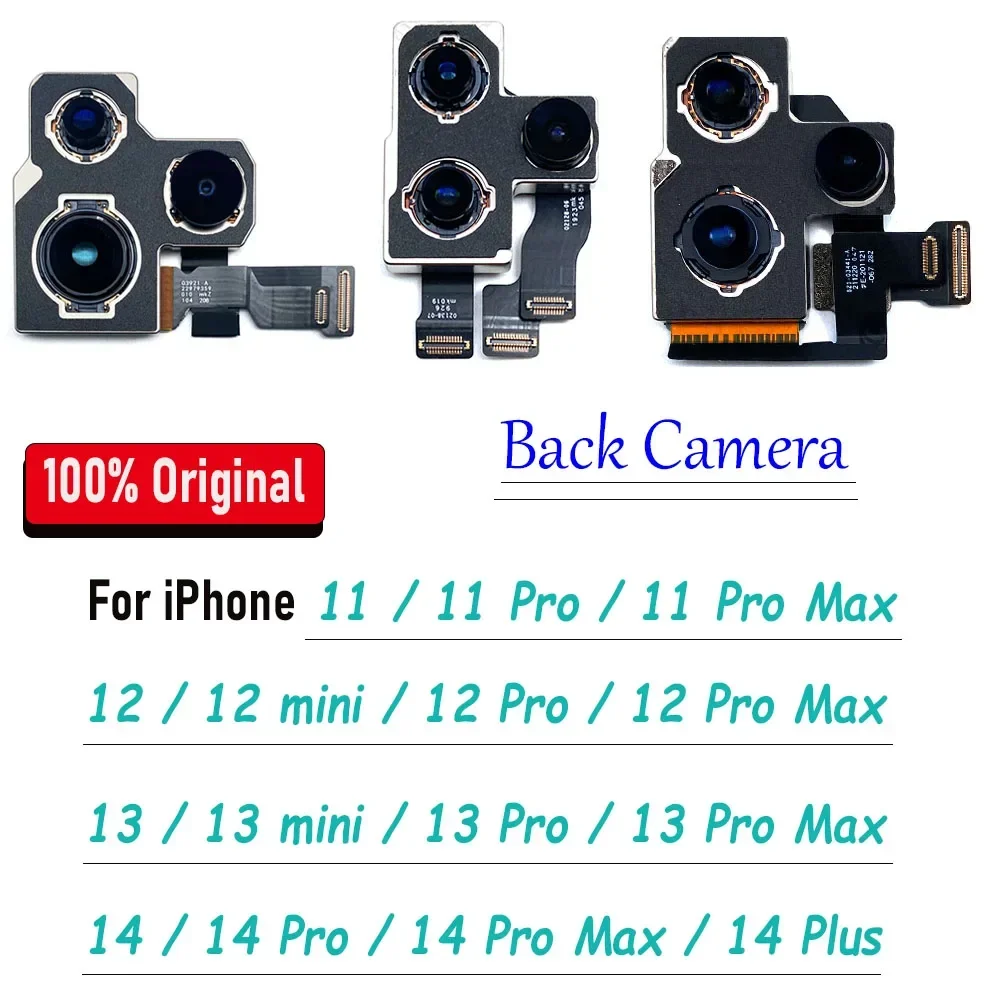 100% Ori Tested Rear Big Back Camera Flex Cable Main Camera Module Replacement For IPhone 11 12 Mini 13 Pro Max 14 Plus