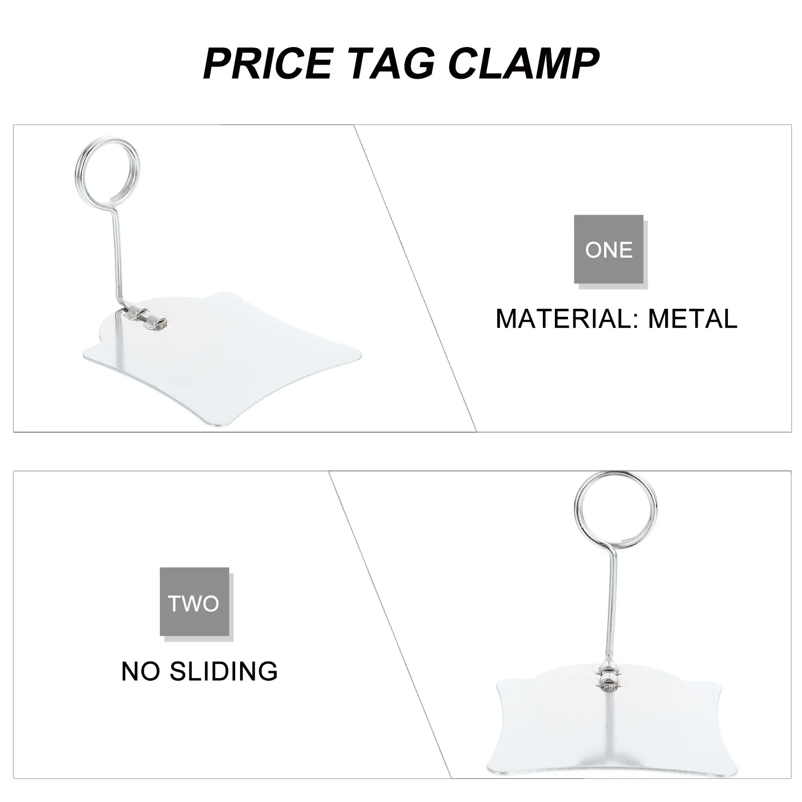 5 Pcs Price Tag Clip Merchandise Sign Holder Grocery Display Clips Folder Label Metal