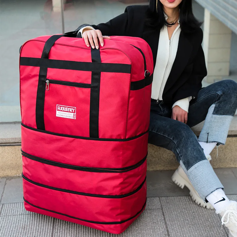 Duffle Large Capacity Handbag Clothing Layering Wheel Storage Bag Box Travel Bag Oversized Foldable Camping Gear Large Luggage